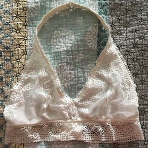 Aerie Off-White Halter Bralette